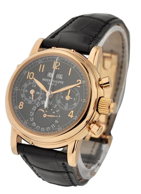 patek philippe 5004 rose gold black dial split chronograph|Patek Philippe Perpetual Split Chronograph .